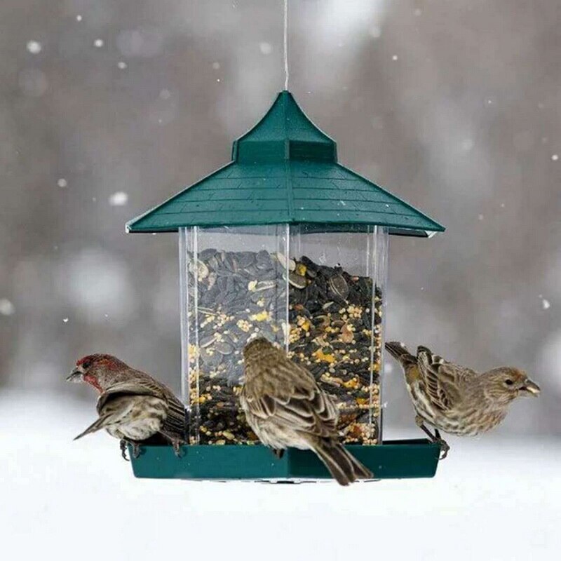 Green Hanging Bird Feeder - gallery view 3