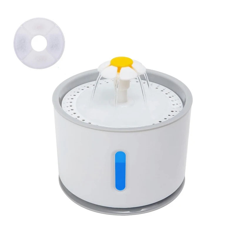 DPI:d821bc9382b2 2.4L Quiet Cat Water Fountain with LED Light & Replaceable Filters - 4
