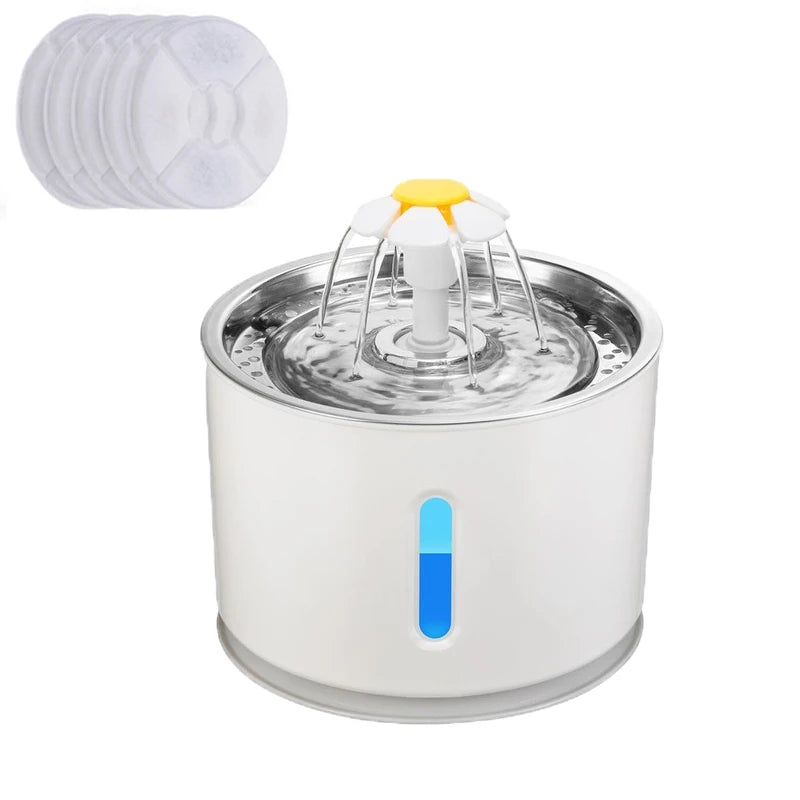 DPI:003f24cef608 2.4L Quiet Cat Water Fountain with LED Light & Replaceable Filters - 3