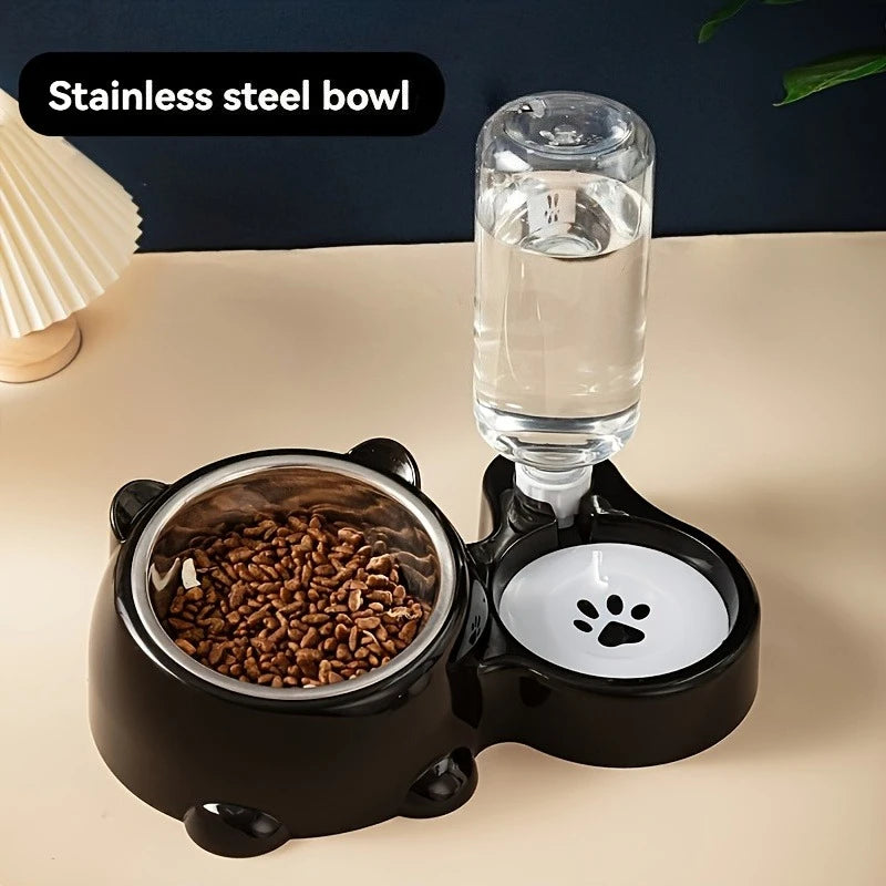 DPI:058d4abc35b0 Gravity Pet Feeder & Waterer Set — Stainless Steel Bowls, No Batteries Needed - 1