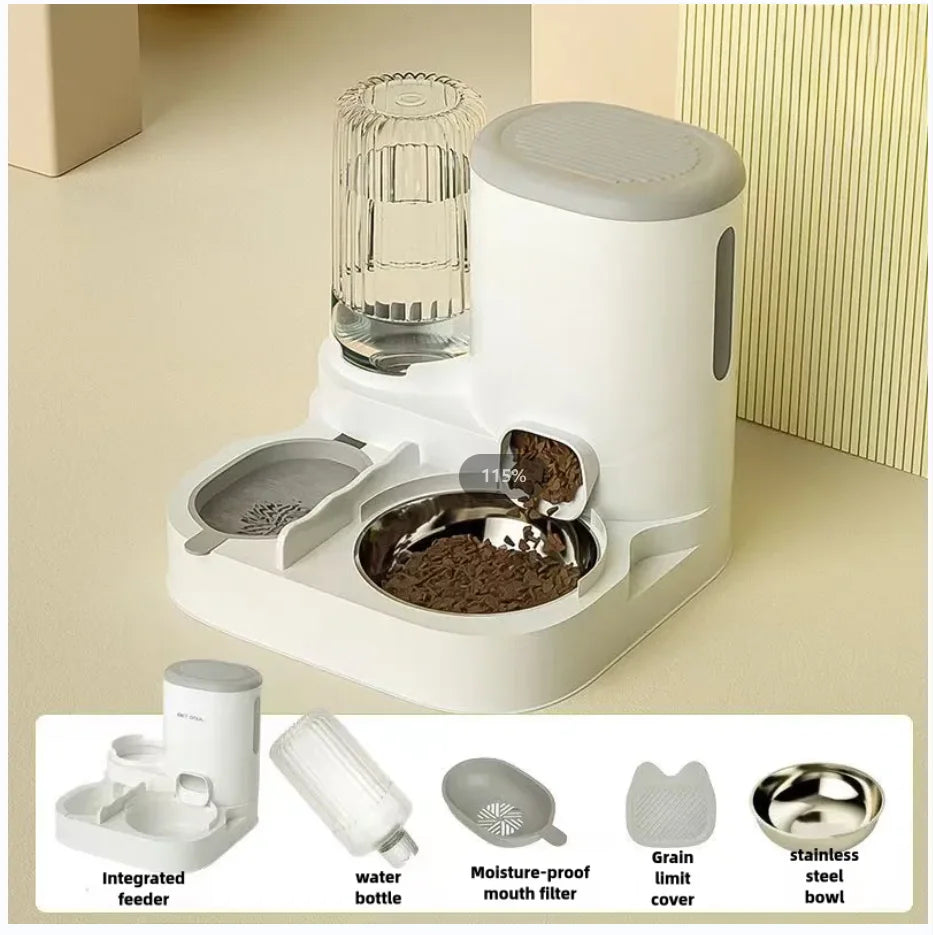 DPI:e1adb10fc9f2 Dual-Bowl Automatic Cat Feeder – 20-Cup Timed Food Dispenser for Two Cats - 1