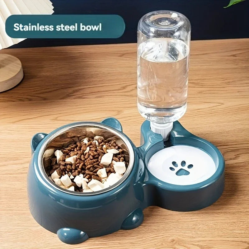 DPI:60ea8357094f Gravity Pet Feeder & Waterer Set — Stainless Steel Bowls, No Batteries Needed - 3